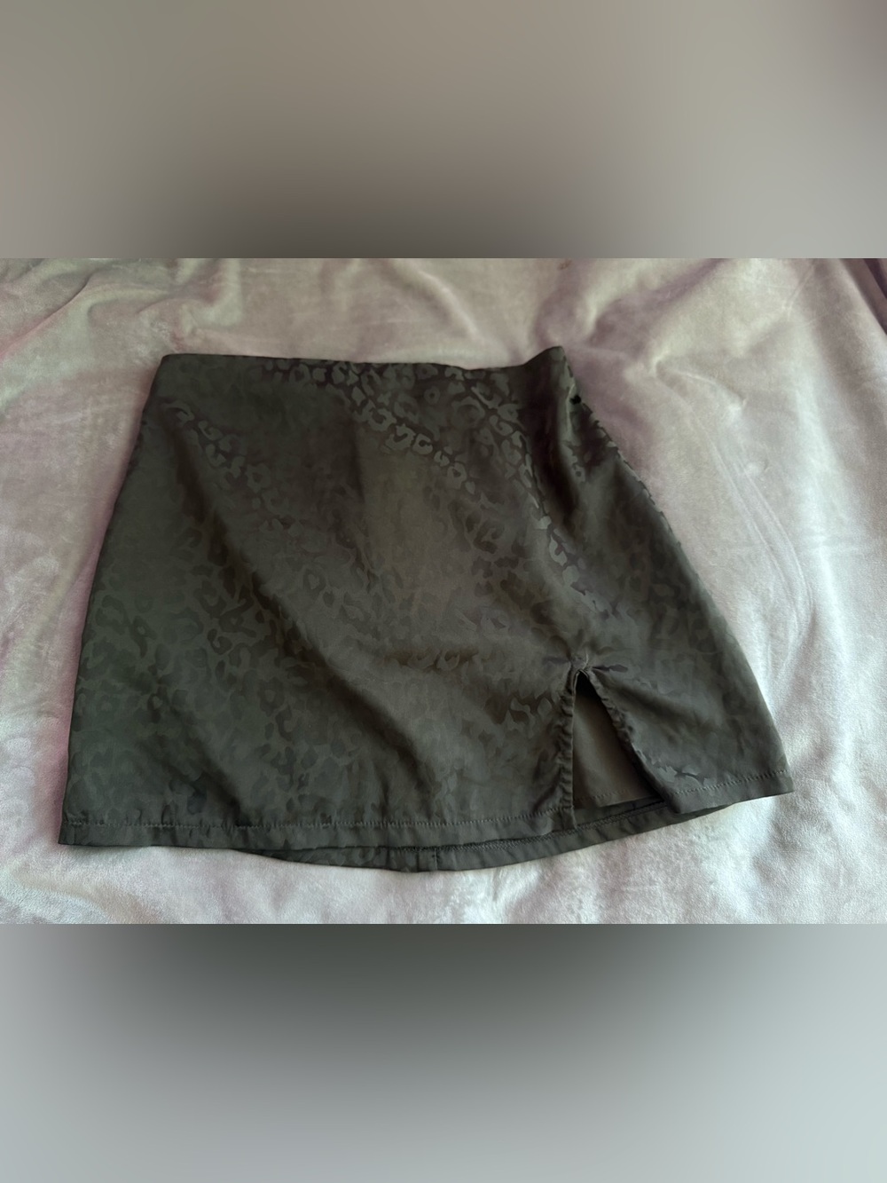 Green silk skirt